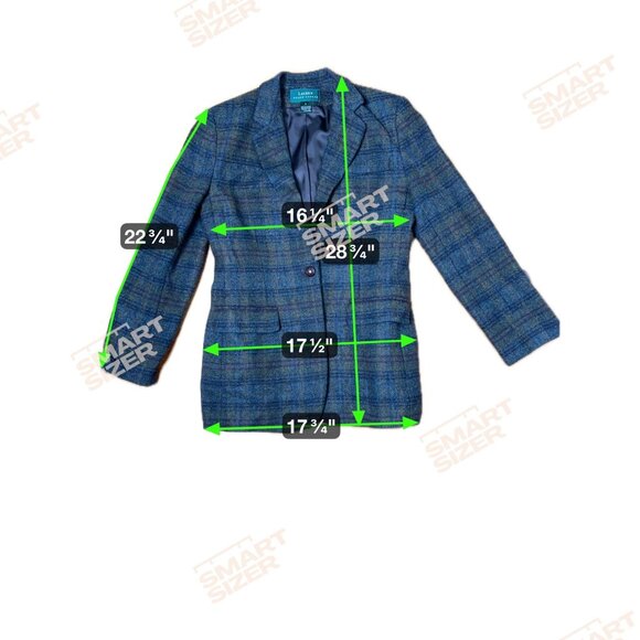 VTG LAUREN RALPH LAUREN Tartan Plaid Wool Blazer Jacket 8 Fall Preppy Academia - Picture 8 of 8